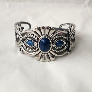 Paparazzi Silver Bracelet with Blue Accents